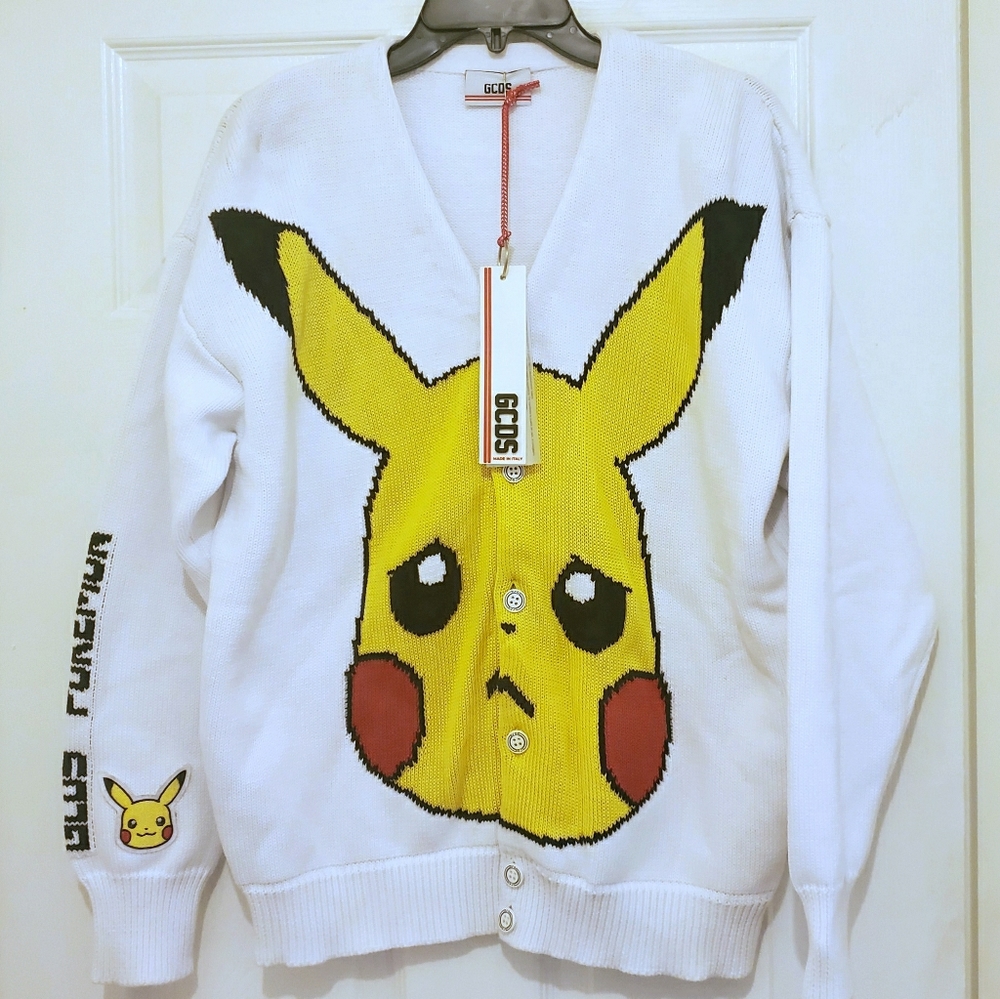 SOLD- GCDS Pikachu Intarsia Cardigan